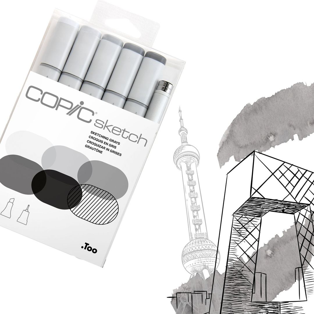 293847712_566594371874240_6402030285531405783_n SKETCHING GRAYS - SET COPIC SKETCH (5 unidades + multiliner) - Imagen 1