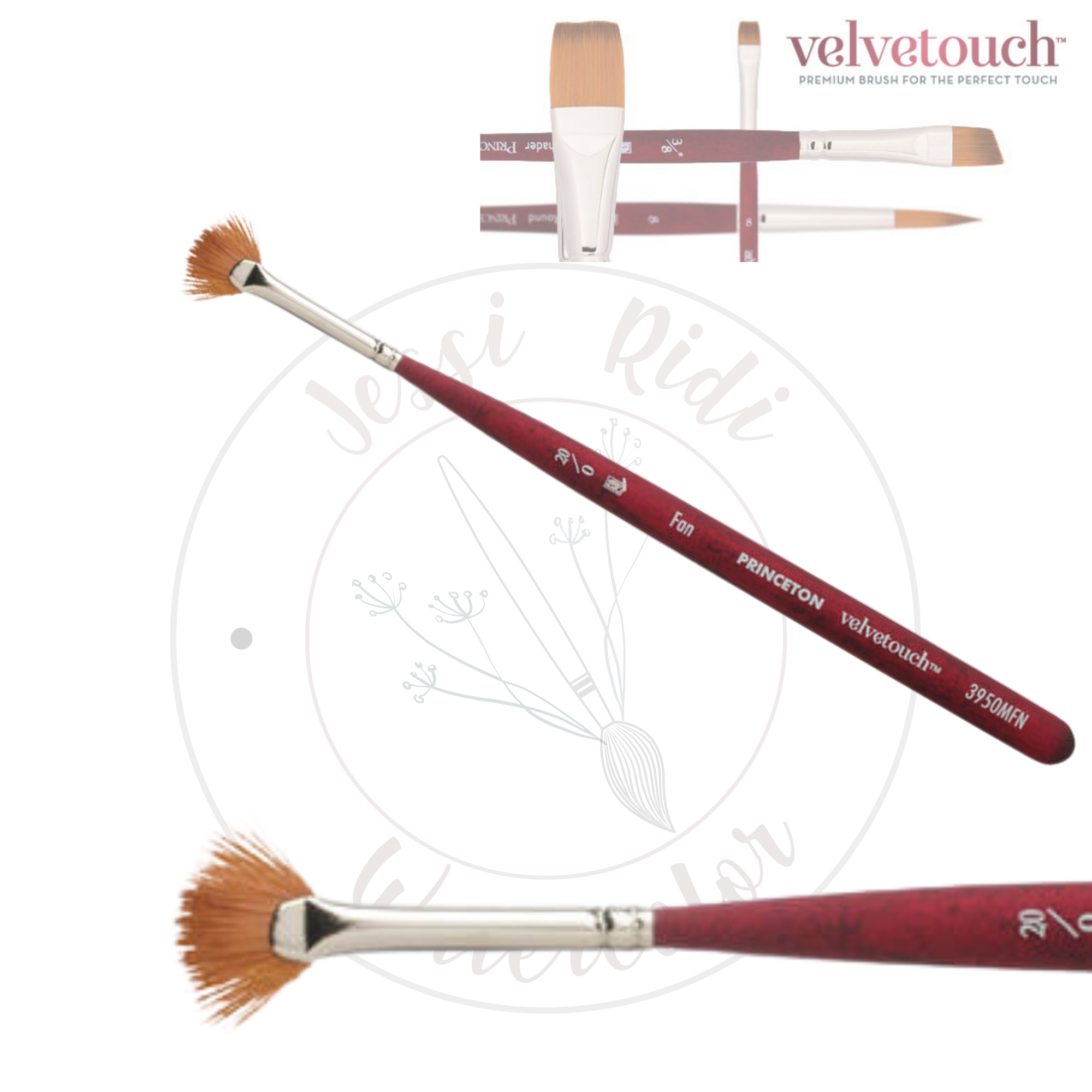 Princeton Velvetouch Sintético Mango Corto Abombado Mini 1/8