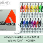 Acrylic Gouache School Set 18 colores (12ml) - HOLBEIN