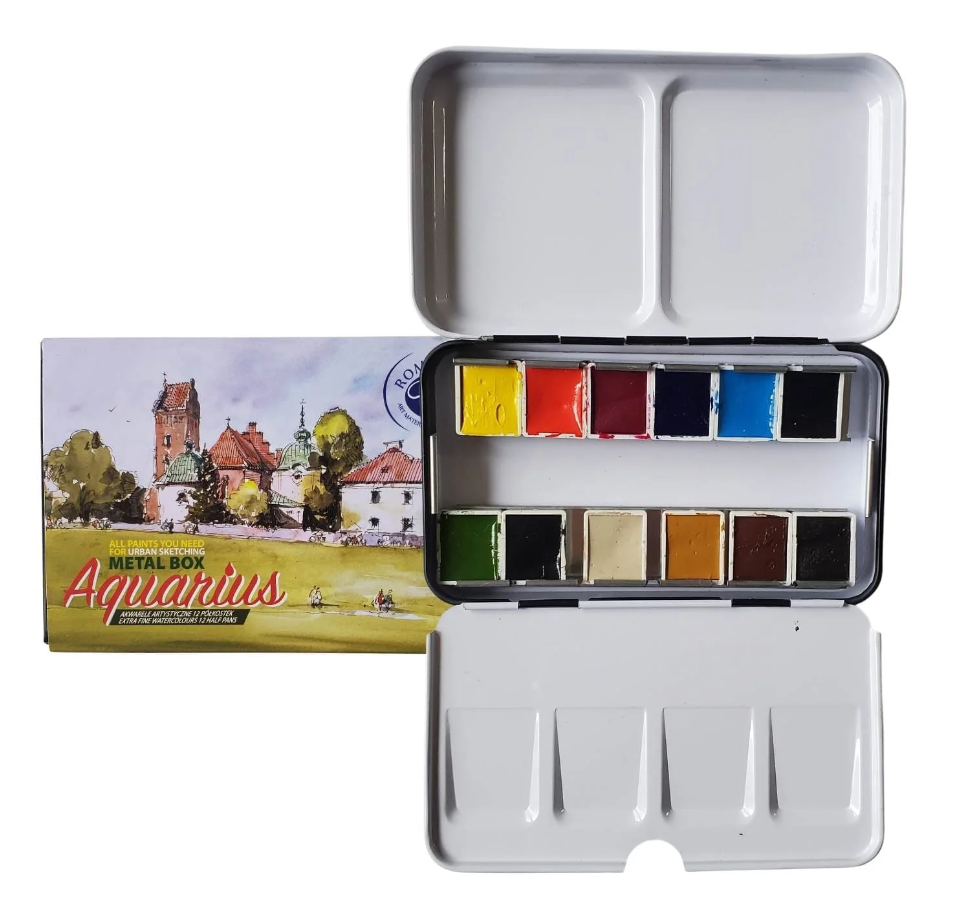 URBAN Urban Sketchers Travel Box (12 medias pastillas) - AQUARIUS ROMAN SZMAL - Imagen 1