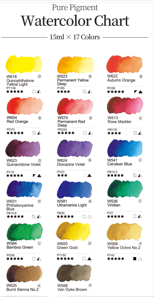SET PURE PIGMENT 17 TUBOS DE 15 ML - MIJELLO ARTIST MISSION GOLD CLASS ...