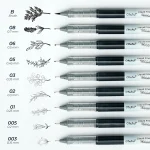 Ohuhu Kohala Pens: Set de 9 estilógrafos tinta líquida